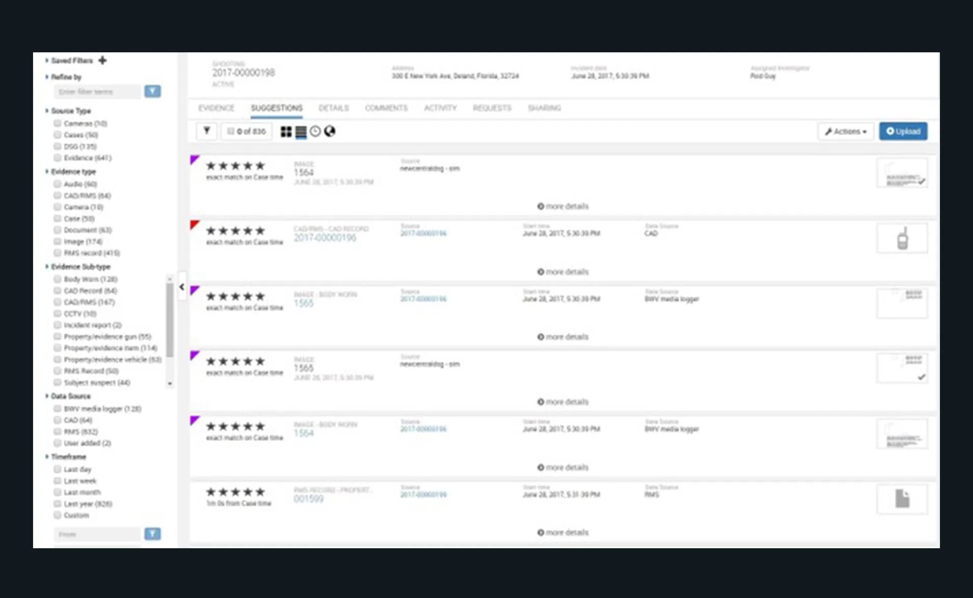 Evidence Suggestions