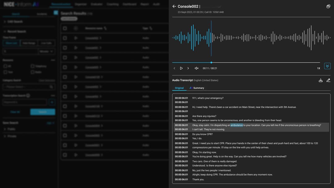 Nice Inform Recording NiCE AI | NiCE Public Safety & Justice